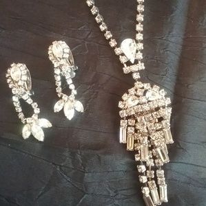 Vintage La Rel Rhinestone Necklace & Darling Earring Set